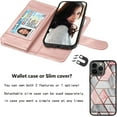 thumbnail image 4 of Njjex Wallet Case For iPhone 14 Pro Max 6.7" 2022, For iPhone 14 Pro Max Case, [9 Card Slots] PU Leather ID Credit Holder Folio Flip [Detachable] Kickstand Magnetic Phone Cover & Lanyard [Marble Pink], 4 of 7