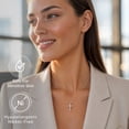 thumbnail image 3 of MomentWish Cross Necklace for Women 1.2 Carat Moissanite Cross Pendant 925 Sterling Silver Christmas Easter Christian Jewelry Gifts, 3 of 11