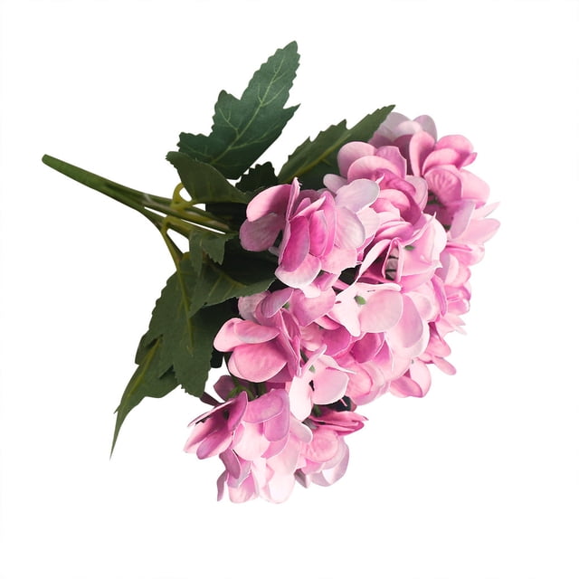 VogueV 5 Stem Hydrangea & Butterfly Fake Flowers - Wedding Table Centerpiece Red