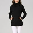 thumbnail image 4 of Olyvenn Nursing Sweater Solid Color Tunic Breastfeeding High Neck Sweatshirts with Pocket Top Maternity Jumper 2025 Pregnant Black 10, 4 of 6