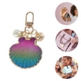 thumbnail image 3 of Unique Bargains Fashion Pearl Leopard Print Shell Style 4 Handbag Charm Green, Rose Red 1 Pc, 3 of 5