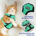 thumbnail image 2 of HUGFEGWE Cat Harness for Walking, Escape Proof Cat Harness and Leash Set with Reflective Strip, Adjustable Cat Leash Breathable Soft Vest for Small to Large Cats, Green, M AZ824-5669, 2 of 7