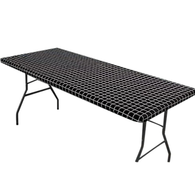 Cloth Elastic Fitted Tablecloths For 6 Foot Rectangle Tables Stretch Washable Patio Table Cover For Outdoor Camping Banquet And Parties (30 Elastic Rectangle Tablecloth Reusable Table Chalk Tablecloth