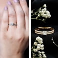thumbnail image 3 of Rosec Jewels Moissanite Wedding Engagement Ring Set of 2 - Engagement Ring with Enhancer - D-VS1 Quality Certified, 10K Yellow Gold, US 6.00, 3 of 9