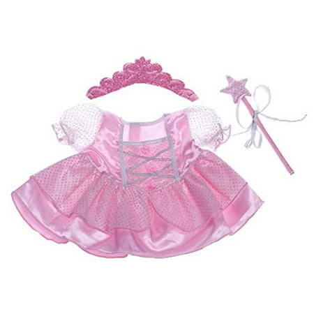 Dressed Teddy Bear - Fairy Princess w/Wand & Tiara Dress Teddy Bear Clothes Outfit Fits Most 14