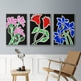 thumbnail image 5 of Pop Flowers IV - Framed Premium Gallery Wrapped Canvas L Frame 3 Piece Set - Ready to Hang, 5 of 9