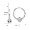 thumbnail image 2 of 14k White Gold Polished Hoop With Sparkle-Cut Ball Earrings 15.38x13.86mm Wide 1.27mm Thi Ball Earring for Women, 2 of 2