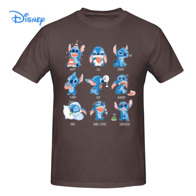 Disney Stitch Emoticon T shirt Harajuku Short Sleeve T-shirt 100% Cotton Graphics Tshirt Brands Tee Top4XL Gao Jinjia LED