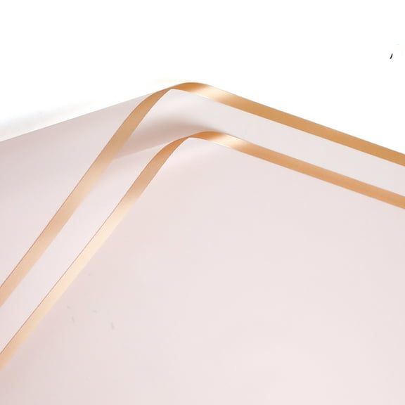 HLSOHJP 20pcs Golden Border Rose Flower Wrapping Paper Korean Style Packaging Film For Flowers Gift Wrap Florist Bouquet Wrapping Paper