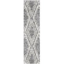 Rugs.Com Tagine Collection Rug – 8 Ft Runner Black And White Medium-Pile Rug Perfect For Living Rooms, Kitchens, Entryways
