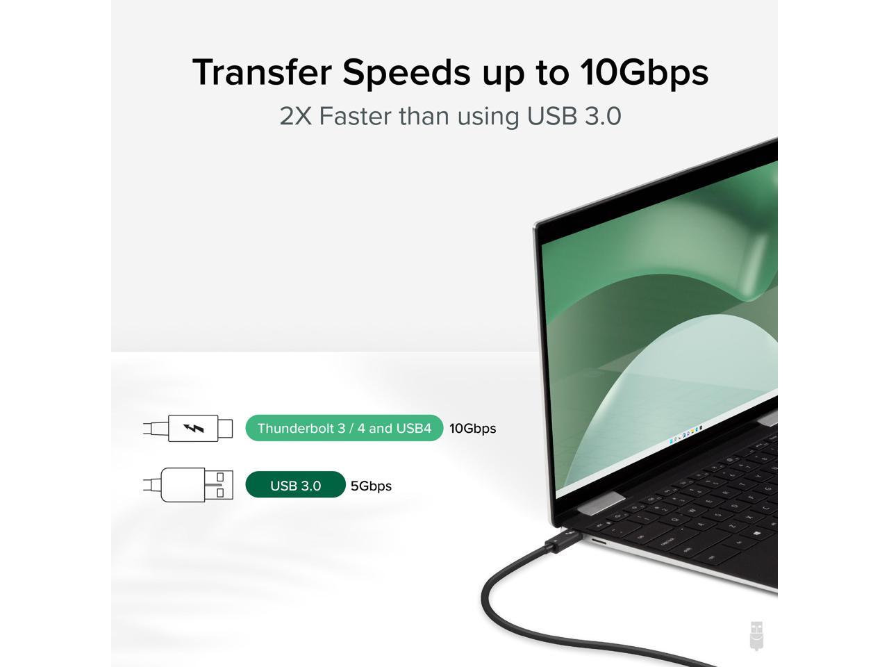 Plugable Windows Transfer Cable 6.6ft (2m), Thunderbolt 10Gbps, Bundled with Bravura Software for Windows PC to PC Migration - Unlimited Uses. Works between Thunderbolt 3 / 4, USB4 PCs - image 3 of 13