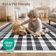 thumbnail image 4 of ODIKA Fabric Gingham Stripe Border Bathroom Checked Checkered Plaid Flowing Dynamic Pet Friendly & Kids Safe Play for Playroom, Bedroom, Reading Nook, 4 of 7