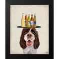 thumbnail image 2 of Fab Funky 15x18 Black Modern Framed Museum Art Print Titled - Springer Spaniel Brown White Beer Lover, 2 of 5