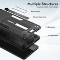 thumbnail image 4 of Allytech for Samsung Galaxy A23 5G/4G Phone Case, Drop Protection Non-Slip Fall-Proof Anti-Fingerprint Flexible Finger Ring Buckle Kickstand Rugged Heavy Duty Phone Cover for Samsung A23, Black, 4 of 7