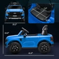 thumbnail image 5 of Kids Bikes Qaba Ford Ranger Licensed 12V Kids Ride on Truck, Toddler Electric Car with Remote Control, Toy Storage, Spring Suspension, LED Headlights, Music Horn, for Ages 3-6 Years, Blue,Kids Riding, 5 of 8