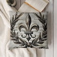 thumbnail image 3 of YINGXI  Cushion Covers Retro Letter Paper Fleur De Lis Vintage Style Square Soft,Pillow Cases Decor for Couch Bedroom Sofa Living 12x12in, 3 of 5