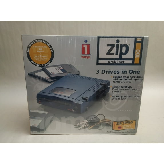 Pre-Owned New Iomega 10012 Zip 100 External Drive for PC Parallel Port