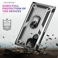 thumbnail image 5 of SaniMore Tri-layer Case for Samsung Galaxy S22 Ultra 6.8", 360° Rotating Holder/Kickstand Rugged PC Back + TPU Bumper Magnetic Car Mount Anti-fingerprint Anti-fall Heavy Duty Protective Case,Silver, 5 of 8
