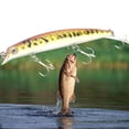 thumbnail image 5 of Sarapandan 3-Pack Hard Freshwater Artificial Baits Golden & Red Large Floating Minnow Lures, 5 of 8