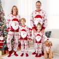 thumbnail image 1 of Pijamas navideños a juego para toda la familia, pijamas con estampados grandes de Papá Noel, bolsillos y cordón, 1 of 5
