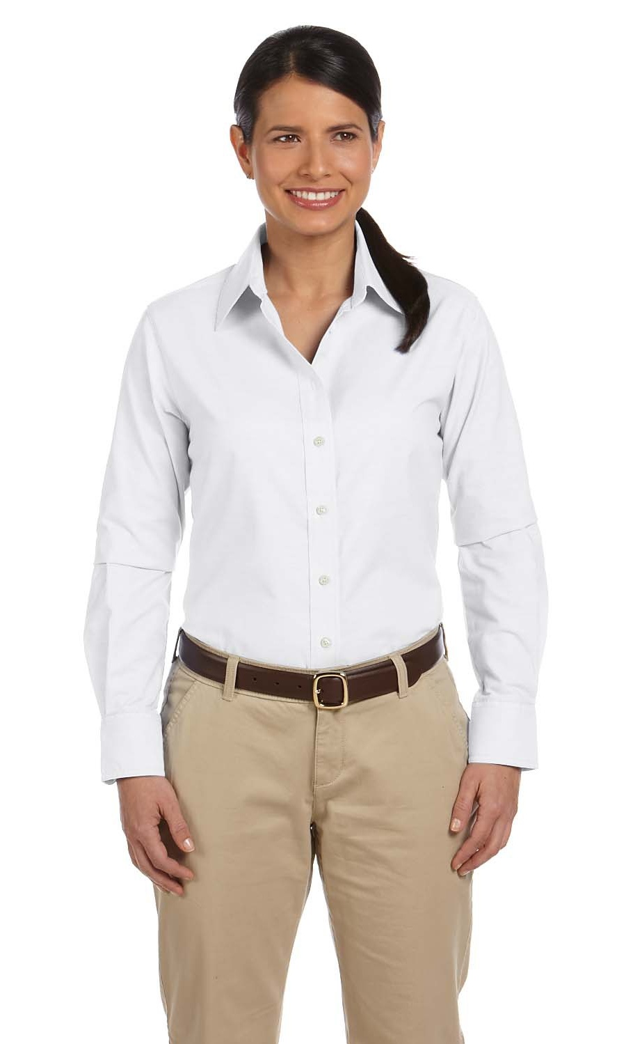 The Harriton Ladies Long Sleeve Oxford 