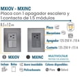 thumbnail image 2 of Apagador Escalera Multivoltaje Inoxium1E1COxford 5Pzas Contacto/Apagador Escalera 125-250VCA 10/15A 50/60Hz Plateado/Oxf, 2 of 3