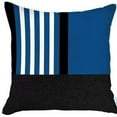 thumbnail image 7 of Set Of Four 18" X 18" Blue Striped Zippered Handmade Polyester Throw Pillow, 7 of 7