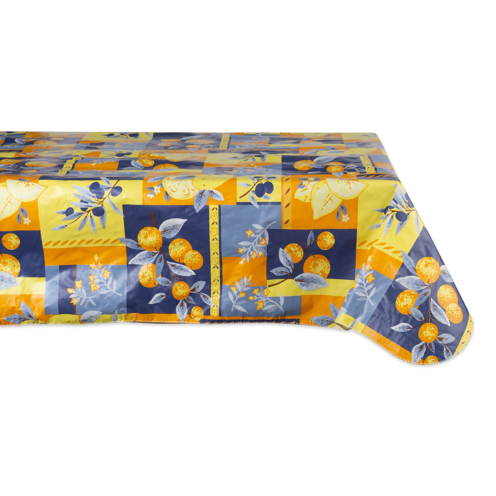 J & M Home Fashions Vinyl Lemons Tablecloth