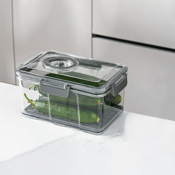 Recipiente para almacenar alimentos al vacío con temporizador | Frasco hermético para conservar la frescura | Sellador al vacío con bomba manual | Plástico sin BPA | Conservador de alimentos para