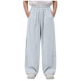 thumbnail image 6 of Miluxas Soft Pants for Girl Culottes Capris Wide Leg Palazzo Boho Pants Trousers Blue 15-16 Years, 6 of 6