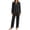 Black, variant on Gealkoca Satin Silk Pajamas for Women Button Down Long Sleeve PJs Set Lounge Set with Pockets Fall Winter Soft 2 Piece Sleepwear Loungewear Pajama Set