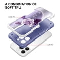 thumbnail image 3 of Rosebono Compatible With iPhone 17 Case, Hybrid Dual Layer Graphic Design Pattern Heavy Duty Protection Case (Purple Flower), 3 of 4