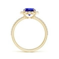 thumbnail image 2 of ANGARA Natural Vintage Style Claw-Set Round 1.45 ct Tanzanite Halo Ring in 14K Yellow Gold for Women (Size-7mm) | December Birthstone, Anniversary, Jewelry Gift for Women | Natural Tanzanite Ring, 2 of 4