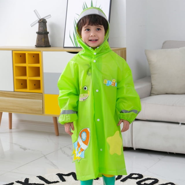 Children Umbrella Fashionable Cute Cartoon Pattern Transparent Brim Raincoat for Kids Outdoor Against Rain