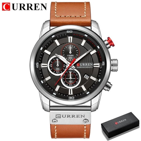 Curren Luxury Brand Men Military Sport Watches Men's Quartz Clock Leather Strap Waterproof Date Wristwatch Reloj Hombre - Quartz Wristwatches