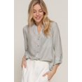 thumbnail image 4 of Long Slv Split Round Neck Stripe Woven Shirt, 4 of 5