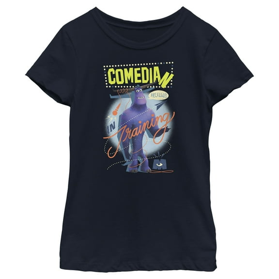 Girl's Monsters at Work Tylor the Comedian in Training  Graphic Tee Navy Blue Small