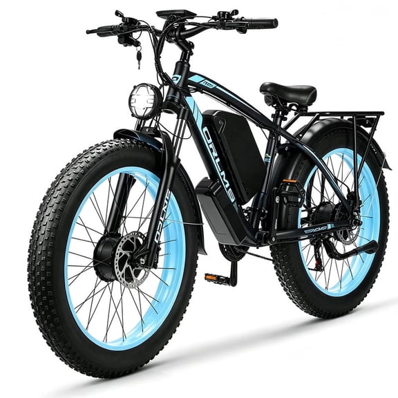 [New Upgraded] 8000W Dual Motors Adult Bicycle, 60V 25Ah Removable Lithium Battery, 50MPH, 26" Fat Tires, Hydraulic Brakes, AWD 21-Speed, Lockout Suspension, Mountain Cycle UL2849 Certified