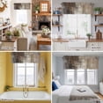 thumbnail image 5 of Brown Kitchen Curtain Valances for Windows Farmhouse Short Curtains, Modern Abstract Art Oil Painting Ombre Rod Pocket Valance Curtain for Bedroom Cafe Living Room 42"x12", 5 of 8