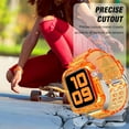 thumbnail image 7 of KOMI Compatible for Clear Apple Watch Band 41mm 40mm 38mm 42mm 44m 45mm 49mm with Case, Women Glitter Bling Sport Strap for iWatch Band Ultra 2/1 Series 9 8 7 6/SE 5 4 3 2 1, Neon Orange, 7 of 7