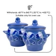 thumbnail image 2 of Clay Cooking Pot with Lid Handmade Borisov Stewing Stoneware Ramekin (blue) 22 fl oz Clay Cookware, 2 of 11