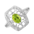 thumbnail image 2 of Sterling Silver with Natural Peridot and White Topaz Swirl Ring, 2 of 3