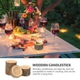 thumbnail image 3 of Arborister Wooden Tea Light Candle Holder Set for Wedding Table Centerpieces, 3 of 10