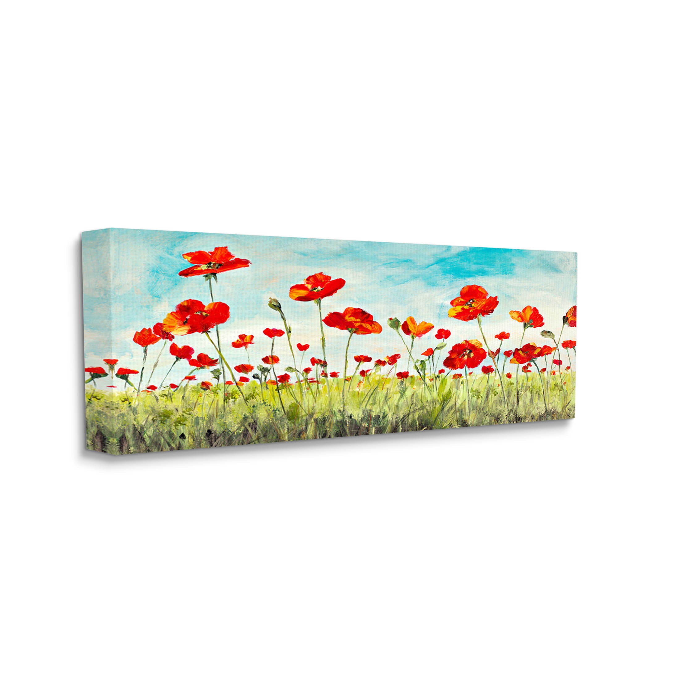 Stupell Industries Bright Red Poppies Meadow Painting Gallery Wrapped Canvas Print Wall Art, Design by Julie DeRice