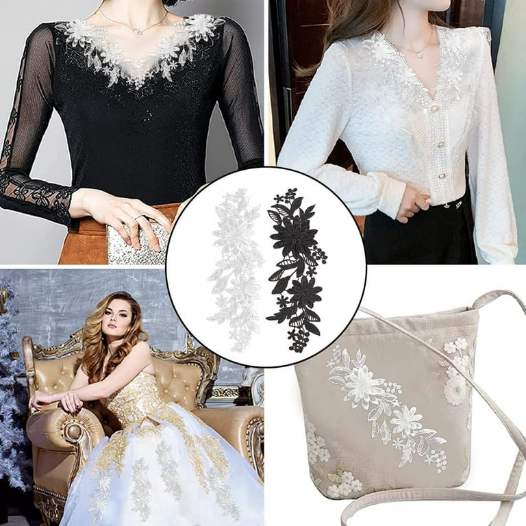 4Pcs 2 Colors Flower Embroidery Lace Fabric Sewing Floral Patches Trim  Applique Lace Wedding Formal for Women DIY Sewing Trim Wedding Dress  Accessories DIY Decoration Clothes - Walmart.com
