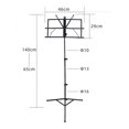 thumbnail image 3 of Black folding music stand, space-saving, height-adjustable, stable, for performances, 3 of 4