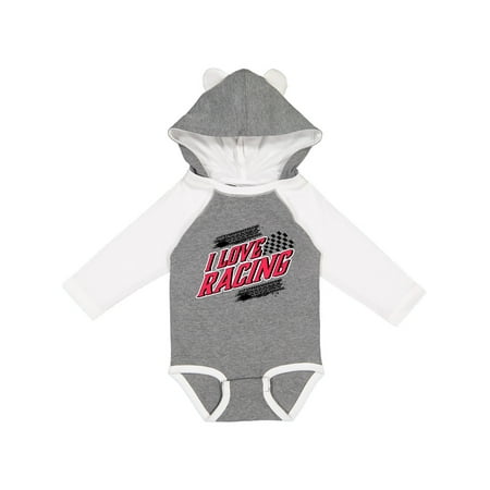 

Inktastic I Love Racing with Tire Marks Gift Baby Boy or Baby Girl Long Sleeve Bodysuit
