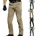 thumbnail image 1 of Styesk Pantalon pour Homme Mode Homme Uni à Multiples Poches Multi Multifonction Pantalon de Travail Pantalon, 1 of 8