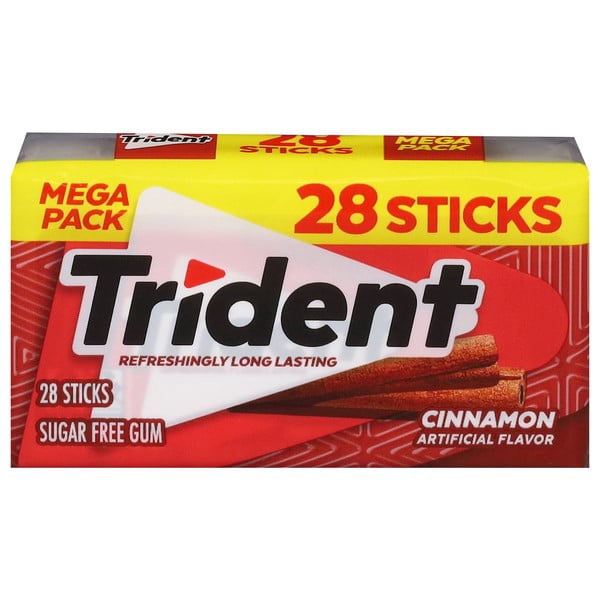 Trident Cinnamon Sugar Free Gum, 6 Pocket Packs of 28 Pieces (168 Total Pieces)