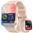 thumbnail image 1 of LUOMATE Smart Watch for Women Men, 1.91" Touchscreen Fitness Tracker, Bluetooth Calling, 100+ Sport Modes, IP68 Waterproof, Pedometer, Message Notifications, Compatible with Android iPhone (Pink), 1 of 2